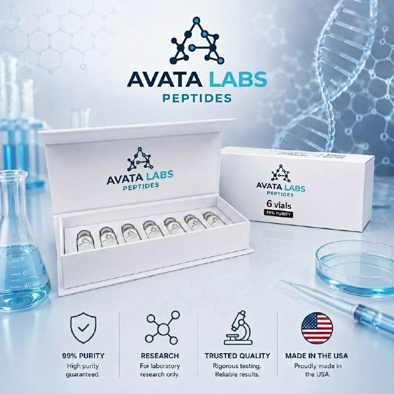 Avata Labs research peptide vials — third-party tested, COA with every batch
